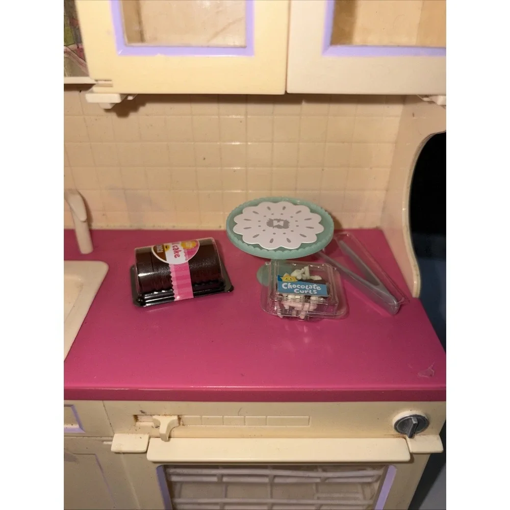 Vintage 1996 Tyco Kitchen Littles Deluxe Kitchen Center with Some Food